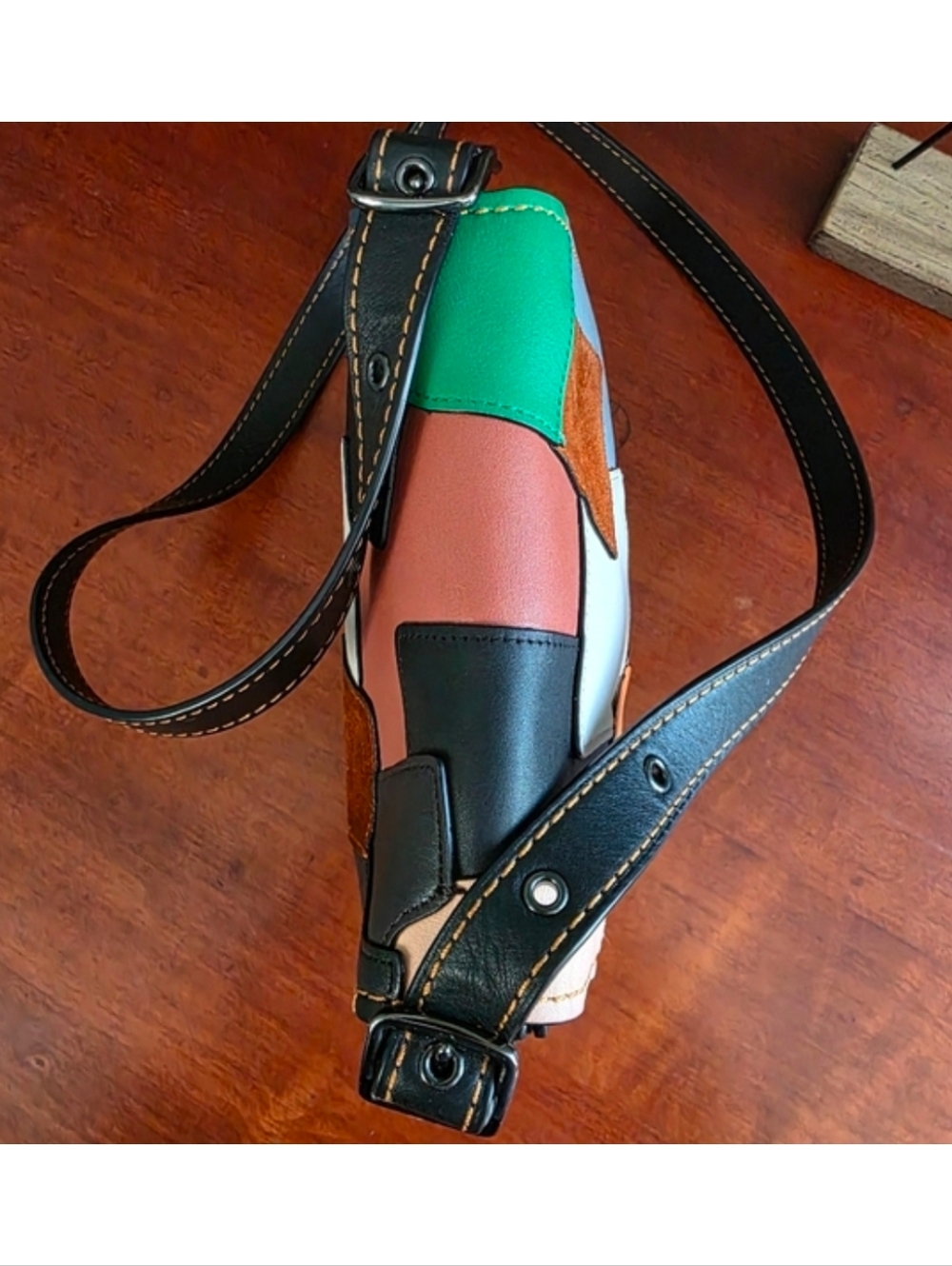 Coach 38482 1941 Saddle 23 Crossbody Patchwork Black Suede Leather Bag - Picture 12 of 16